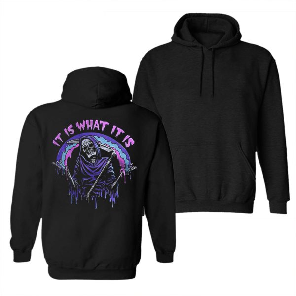 It's What It Is Skull Printed Men's Hoodie