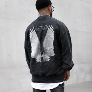 Uprandy Cool Wings Print Crewneck Sweatshirt